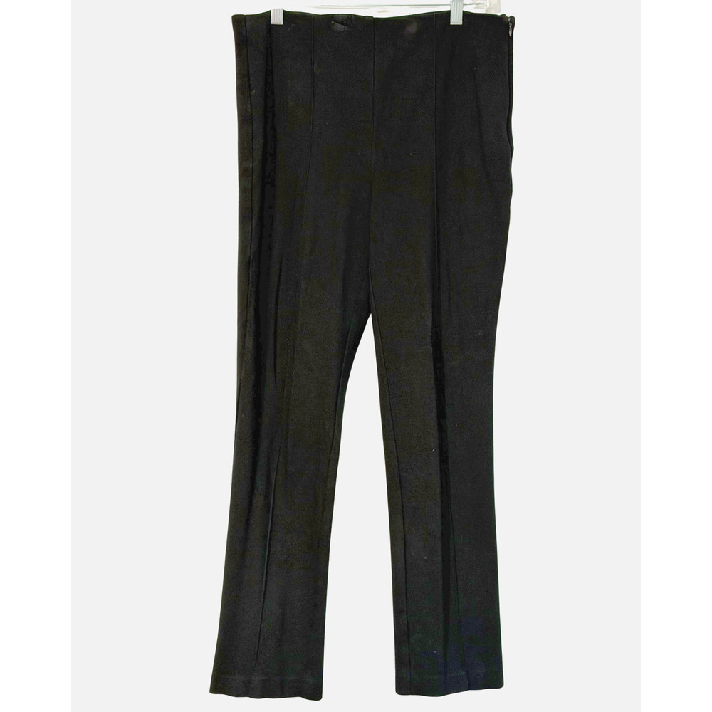 Chico’s Sz 1 Short MP Straight Leg Dress Pants Black Stretch Knit Elastic Waist